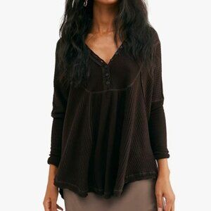 Free People Leo Henley, Black, Size S